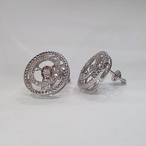 Серьги с бриллиантами из белого золота 585 пробы