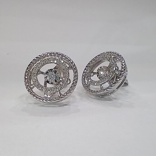 Серьги с бриллиантами из белого золота 585 пробы
