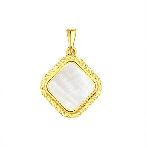 Подвеска с перламутром из желтого золота 585 пробы