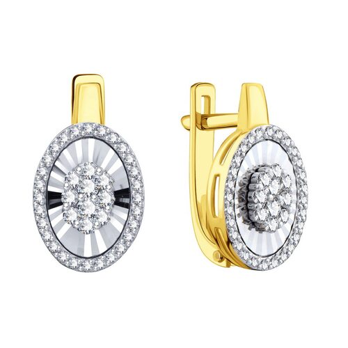 Серьги с бриллиантами из золота 585 пробы