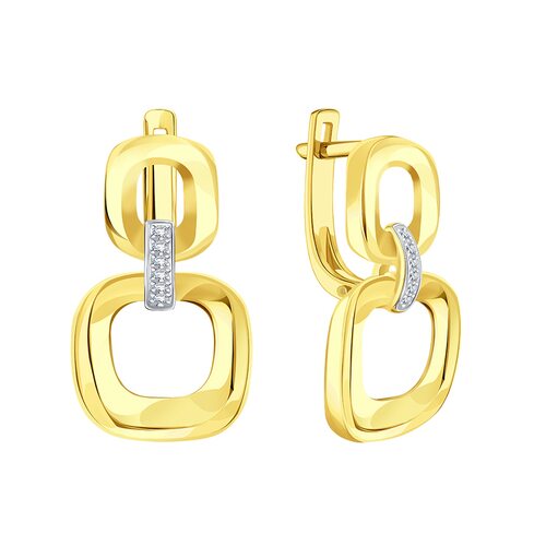 Серьги с бриллиантами из золота 585 пробы