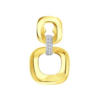 Подвеска с бриллиантами из желтого золота 585 пробы