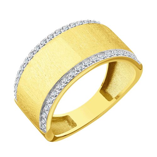 Кольцо с бриллиантами из желтого золота 585 пробы