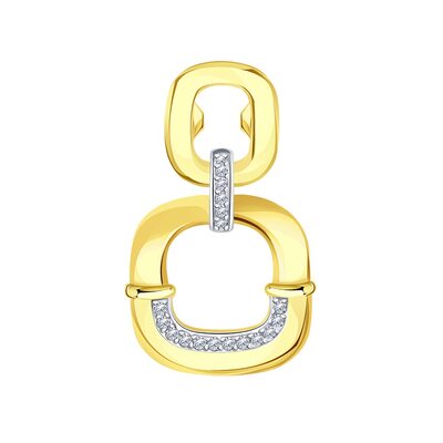 Подвеска с бриллиантами из желтого золота 585 пробы