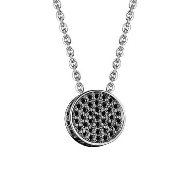Колье с чёрными бриллиантами из белого золота 585 пробы