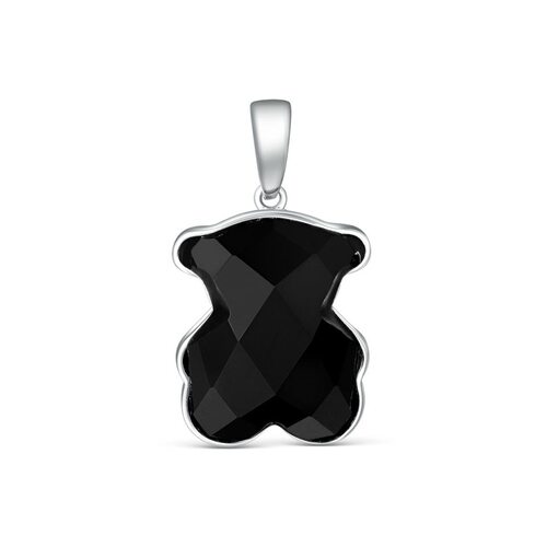 Подвеска "Мишка" с агатом из серебра 925 пробы