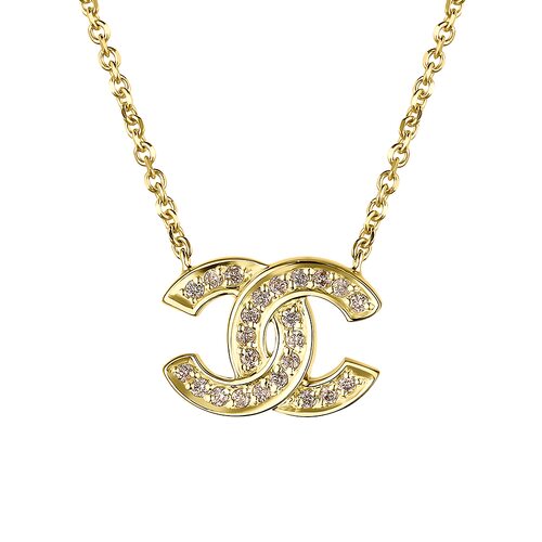 Колье с коньячными бриллиантами из желтого золота 585 пробы