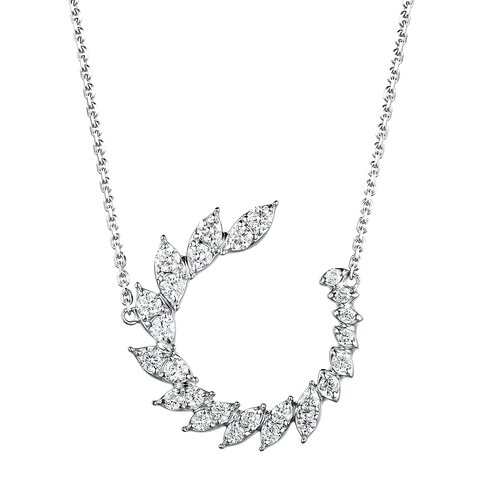 Колье с бриллиантами из белого золота 585 пробы