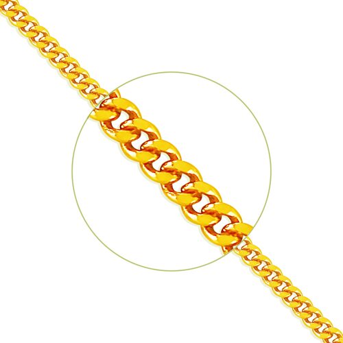 Цепь панцирного плетения из желтого золота 585 пробы