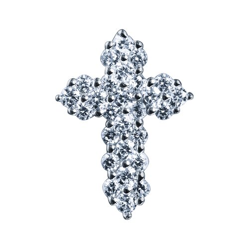 Декоративный крест с фианитами из серебра 925 пробы 