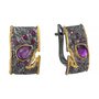 Серьги с аметистами из серебра 925 пробы арт. YE01031_SR_AM_RH_BJ