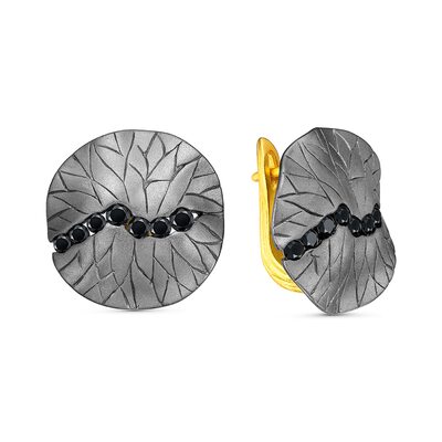 Серьги со шпинелью из серебра 925 пробы с позолотой