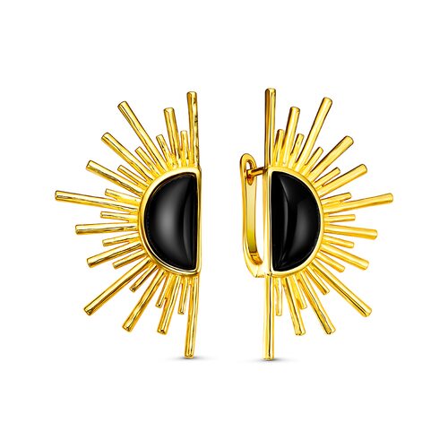 Серьги с агатом из серебра 925 пробы