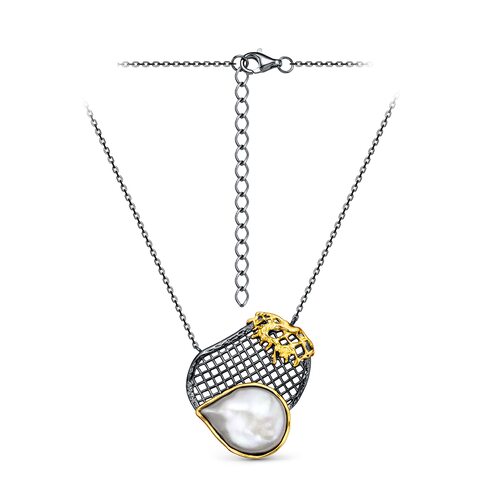 Колье с барочным жемчугом из серебра 925 пробы