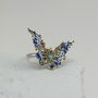 Кольцо "Бабочка" с топазами и эмалью из серебра 925 пробы арт. YR02524_KO_BT_ENAM_WJ