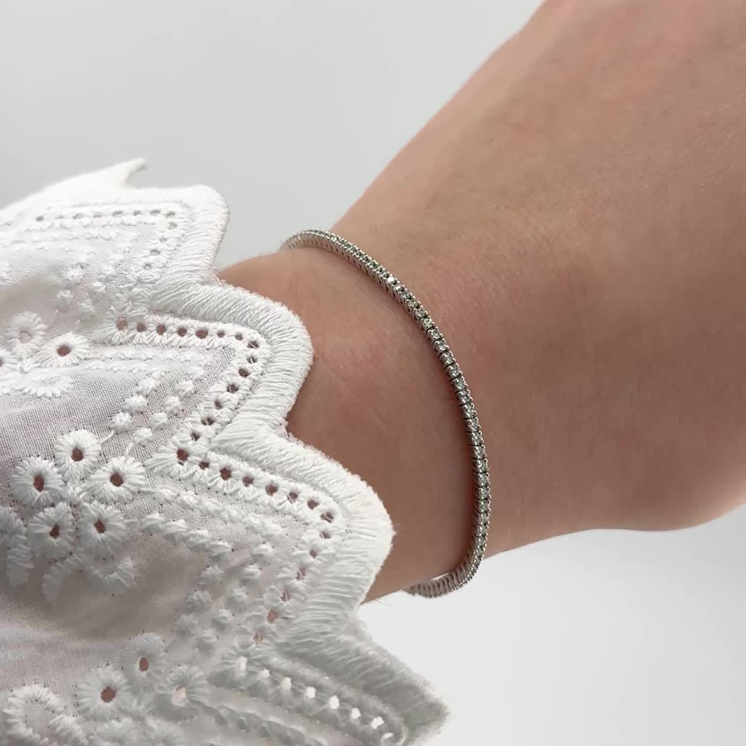 Браслет с бриллиантами из белого золота 585 пробы арт. 00200-62-020102-00