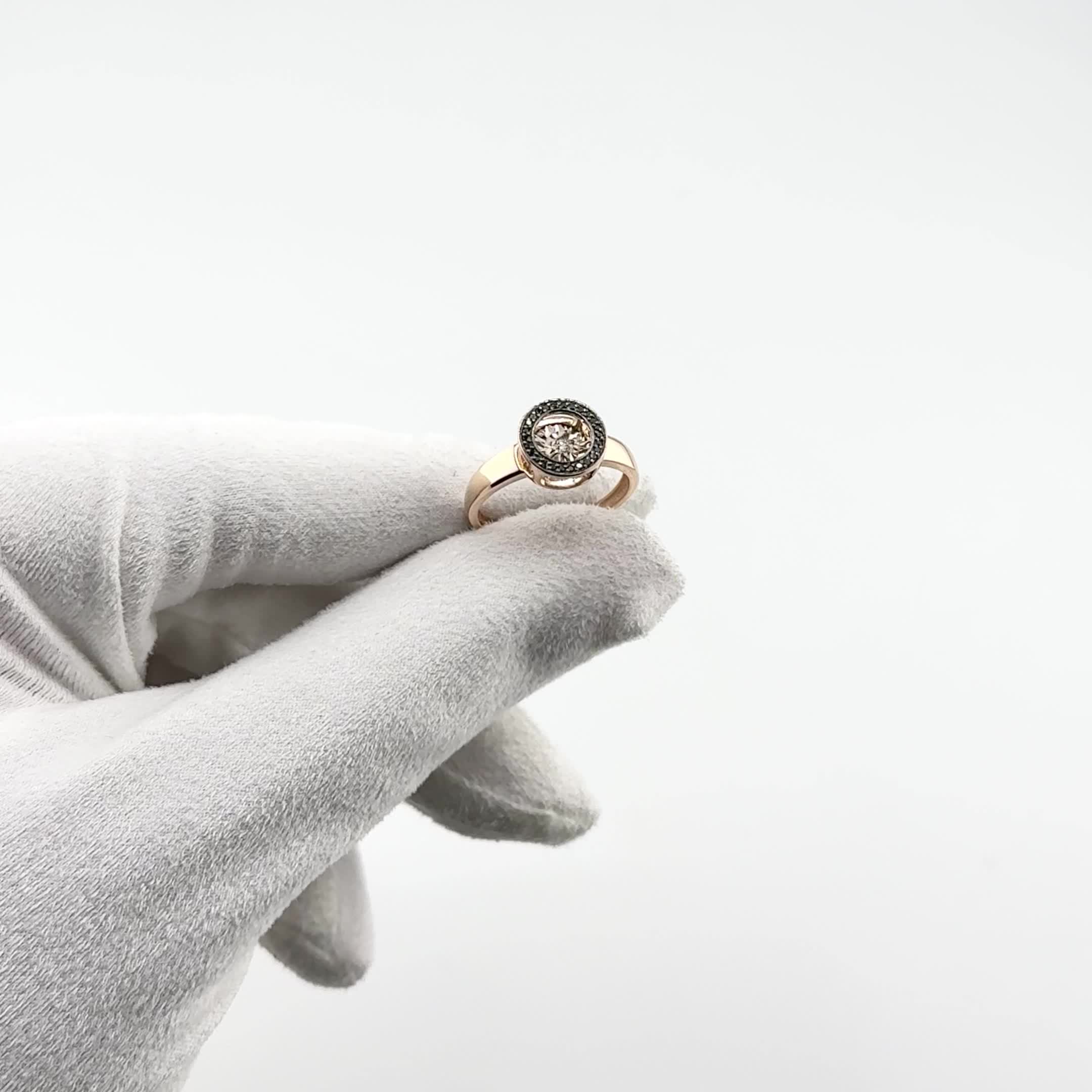 Кольцо с танцующим бриллиантом из золота 585 пробы арт. 01-02444-02-040-02-02