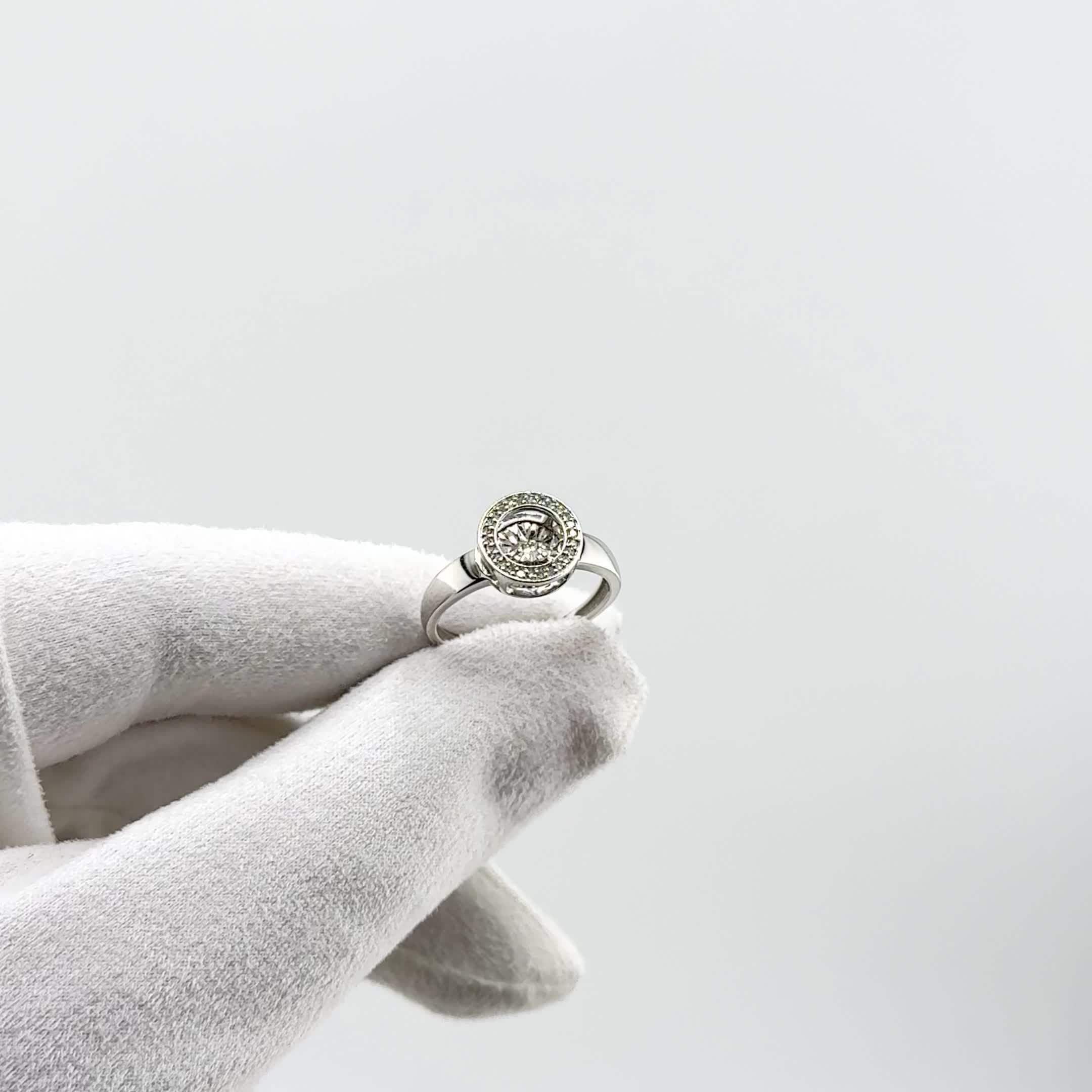 Кольцо с танцующим бриллиантом из белого золота 585 пробы арт. 01-02444-03-001-02-03