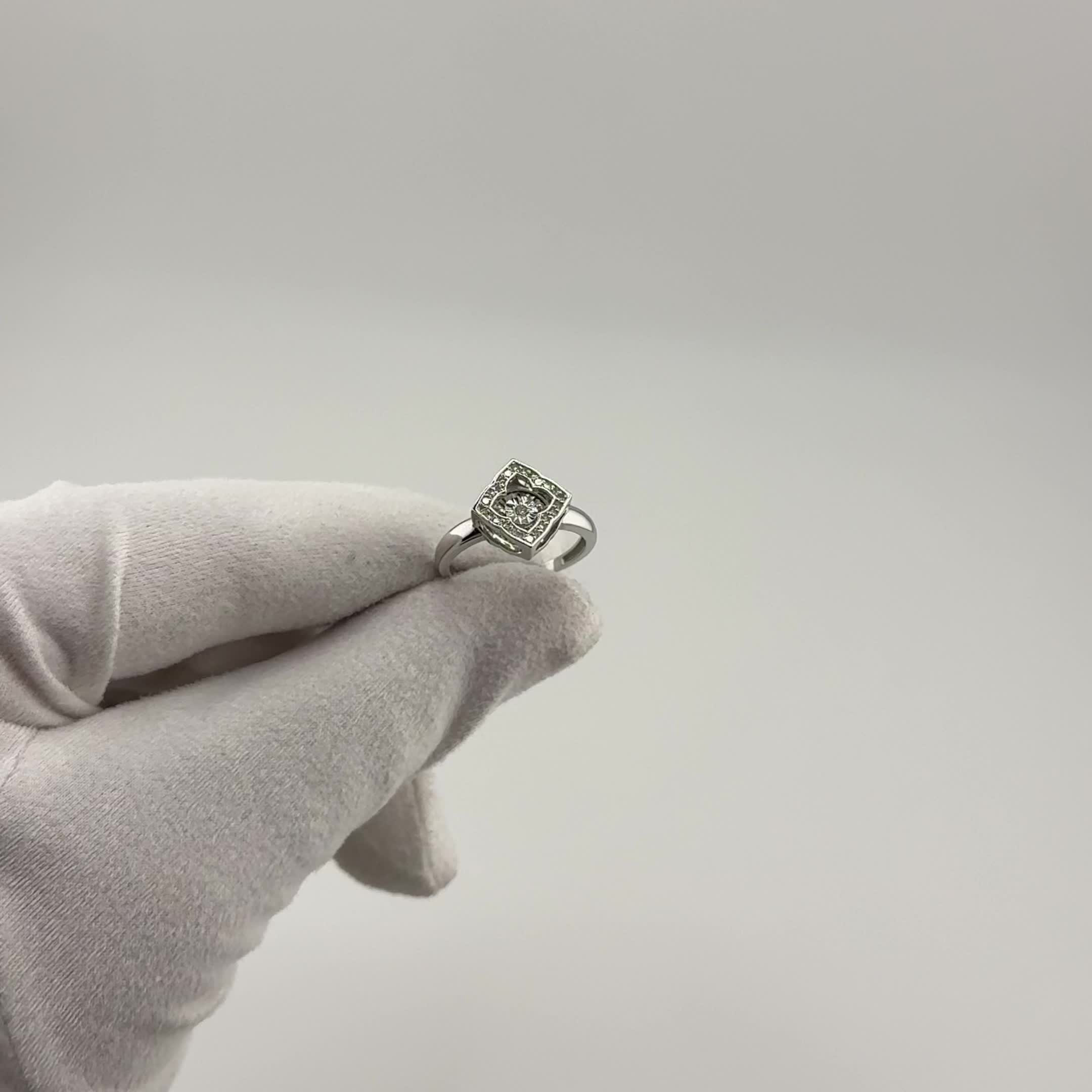 Кольцо с танцующими бриллиантами из белого золота 585 пробы арт. 01-02815-03-106-02-03