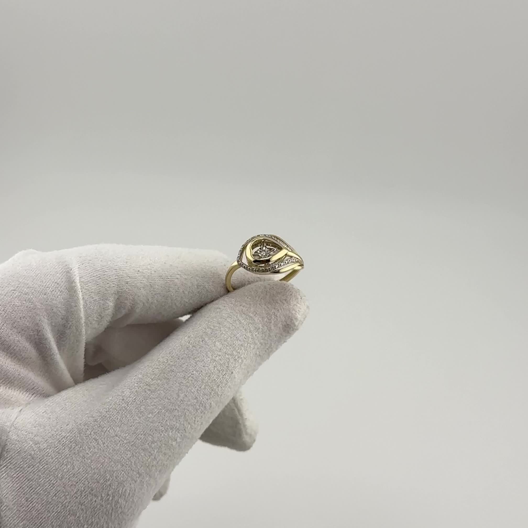 Кольцо с танцующим бриллиантом из желтого золота 585 пробы арт. 01-13-51137-31-00