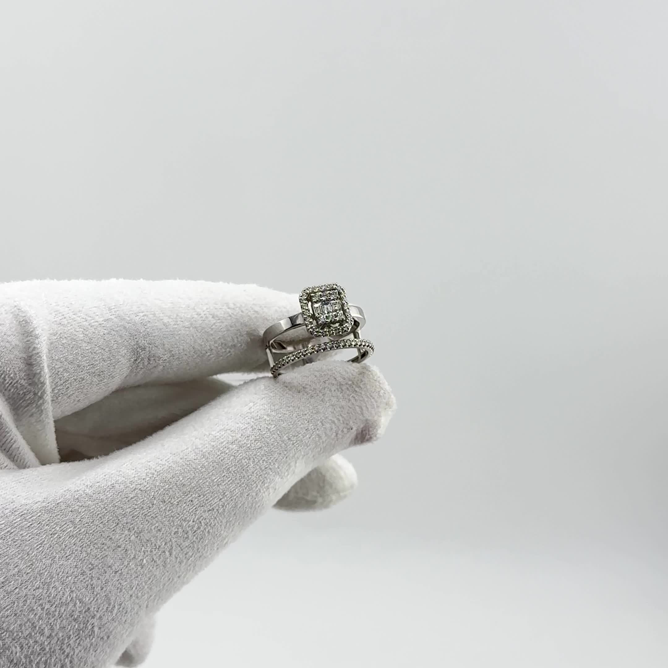 Кольцо с бриллиантами из белого золота 585 пробы арт. 01-P0524-03-001-07-03