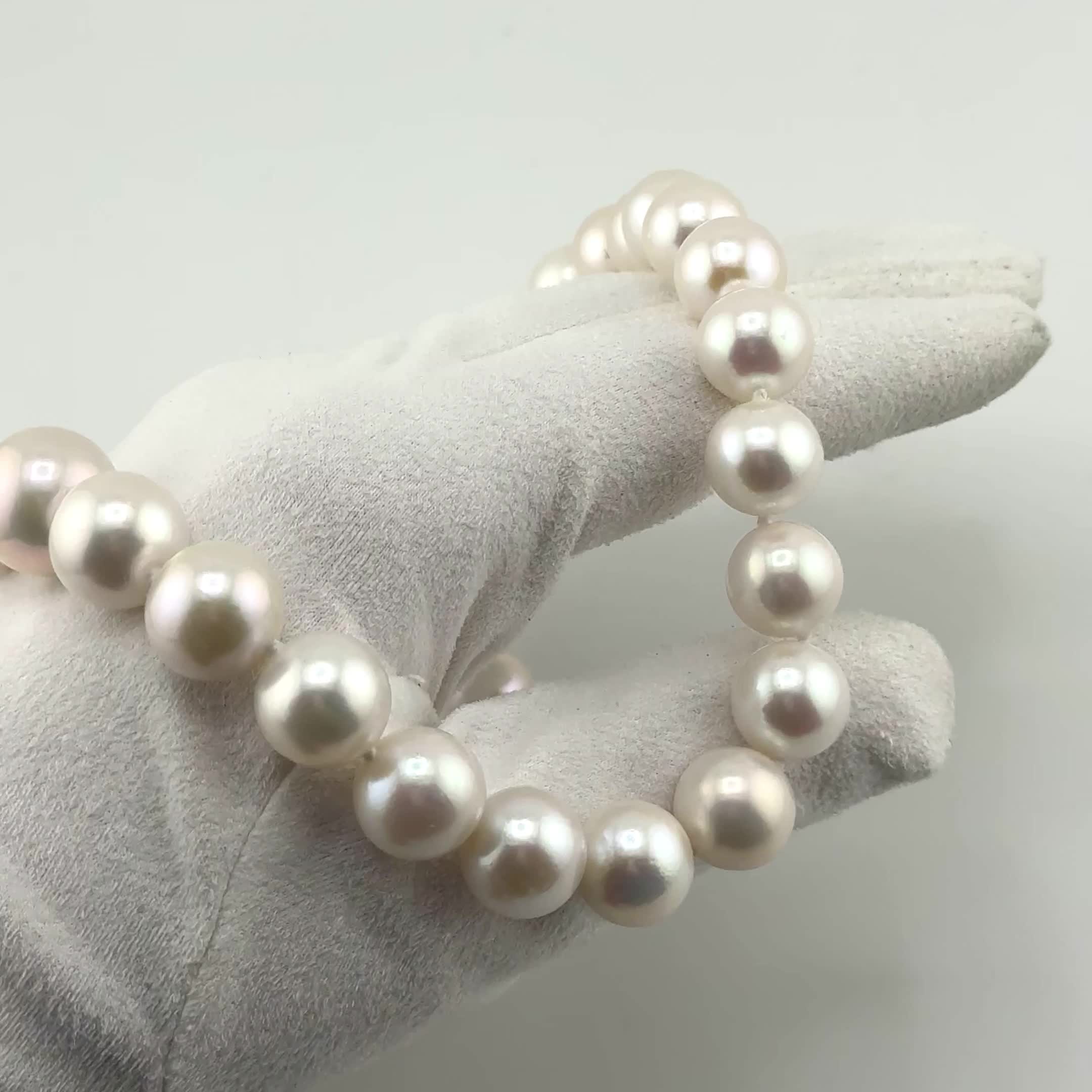 Бусы с жемчугом и бриллиантами из золота 585 пробы арт. 01681БрWEd1D12-15.45