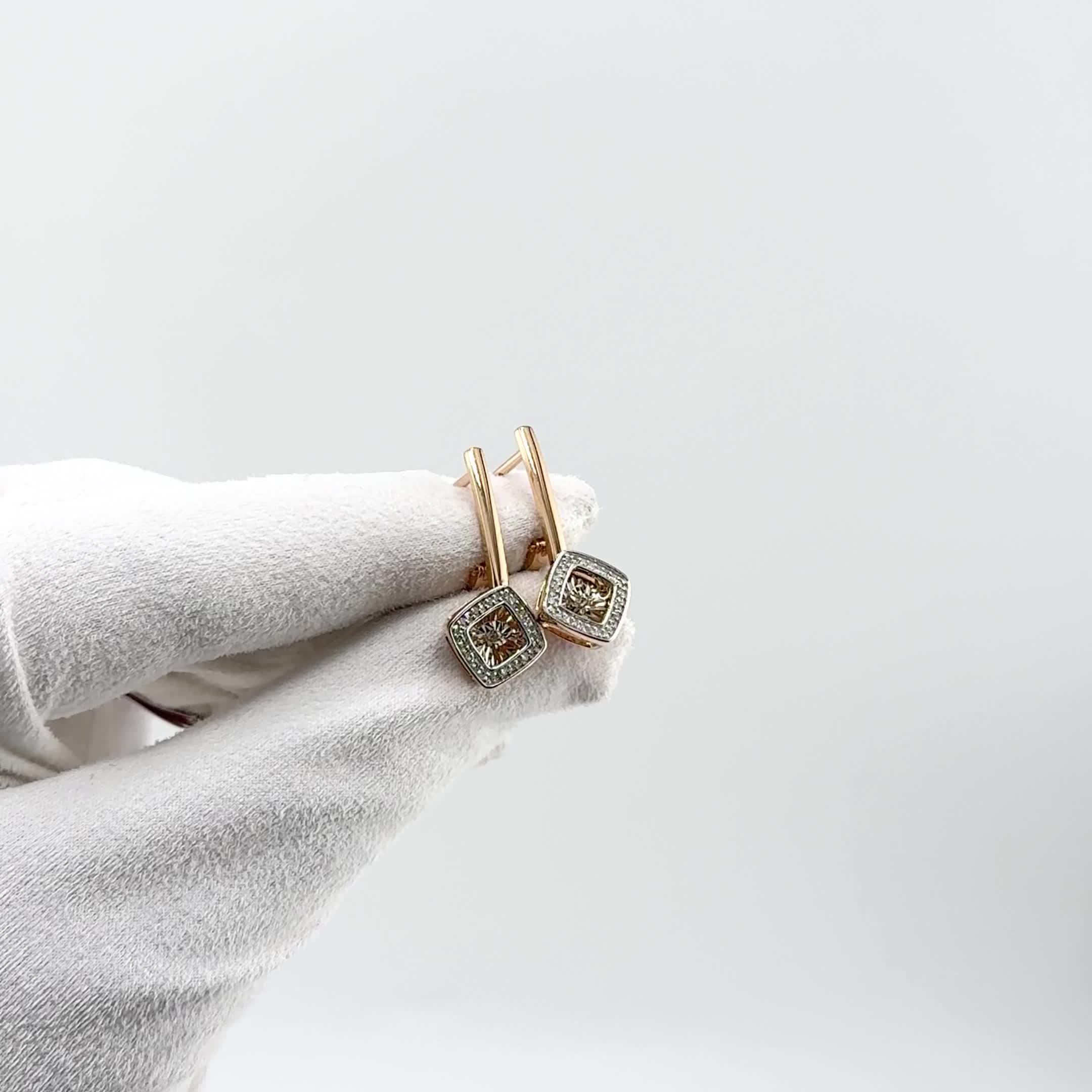 Серьги с танцующими бриллиантами из золота 585 пробы арт. 02-02290-02-001-02-01