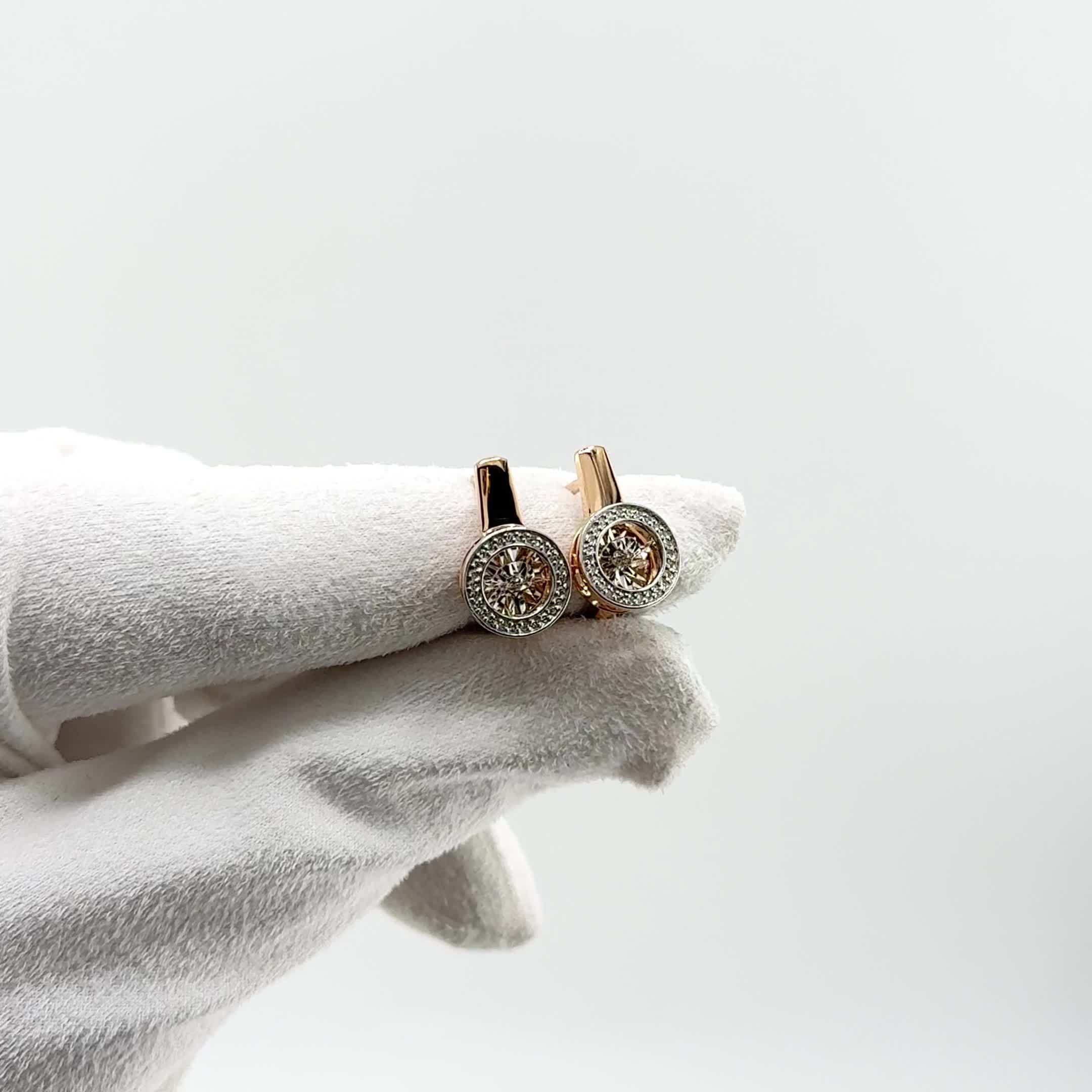 Серьги с танцующими бриллиантами из золота 585 пробы арт. 02-02444-02-001-02-01