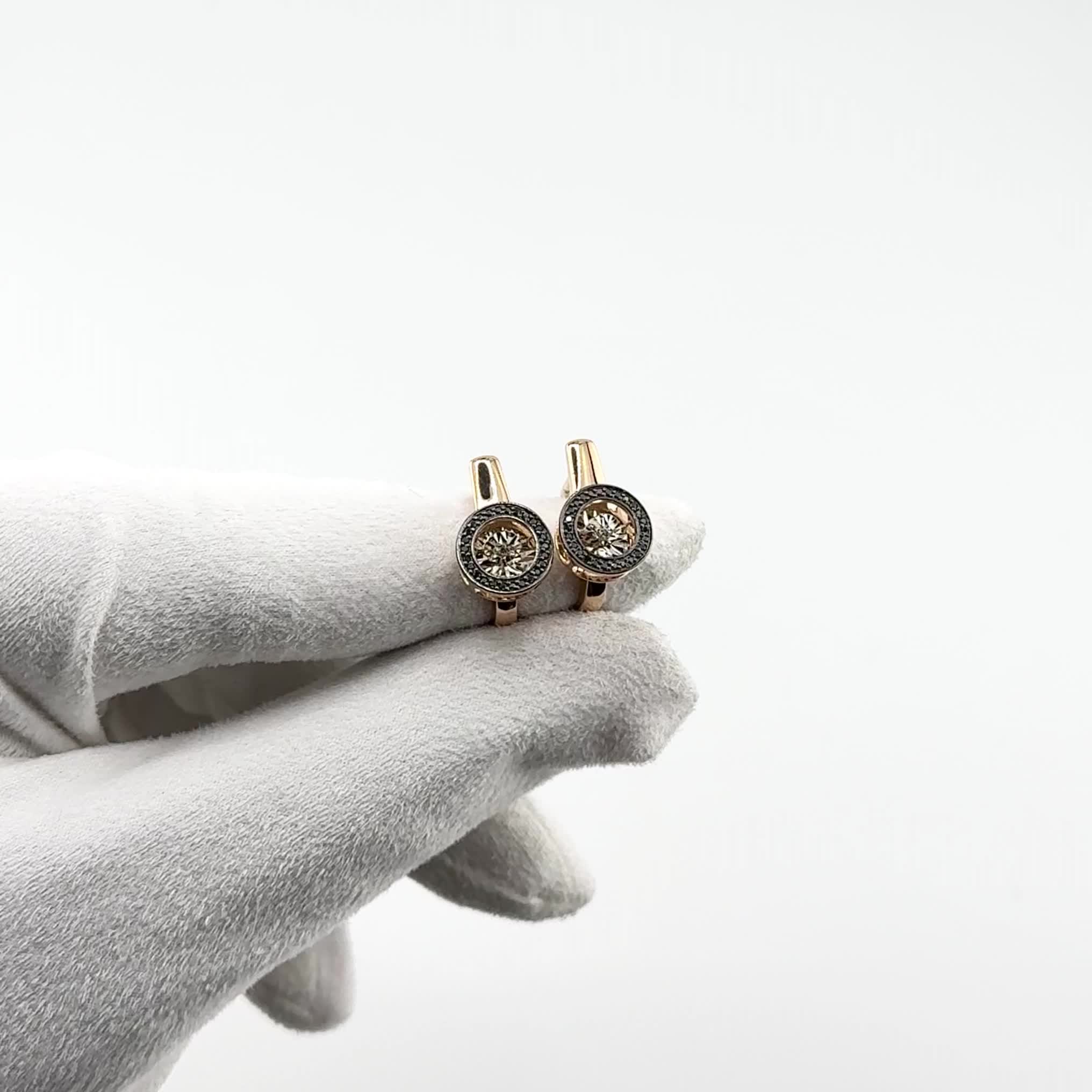 Серьги с танцующими бриллиантами из золота 585 пробы арт. 02-02444-02-040-02-02