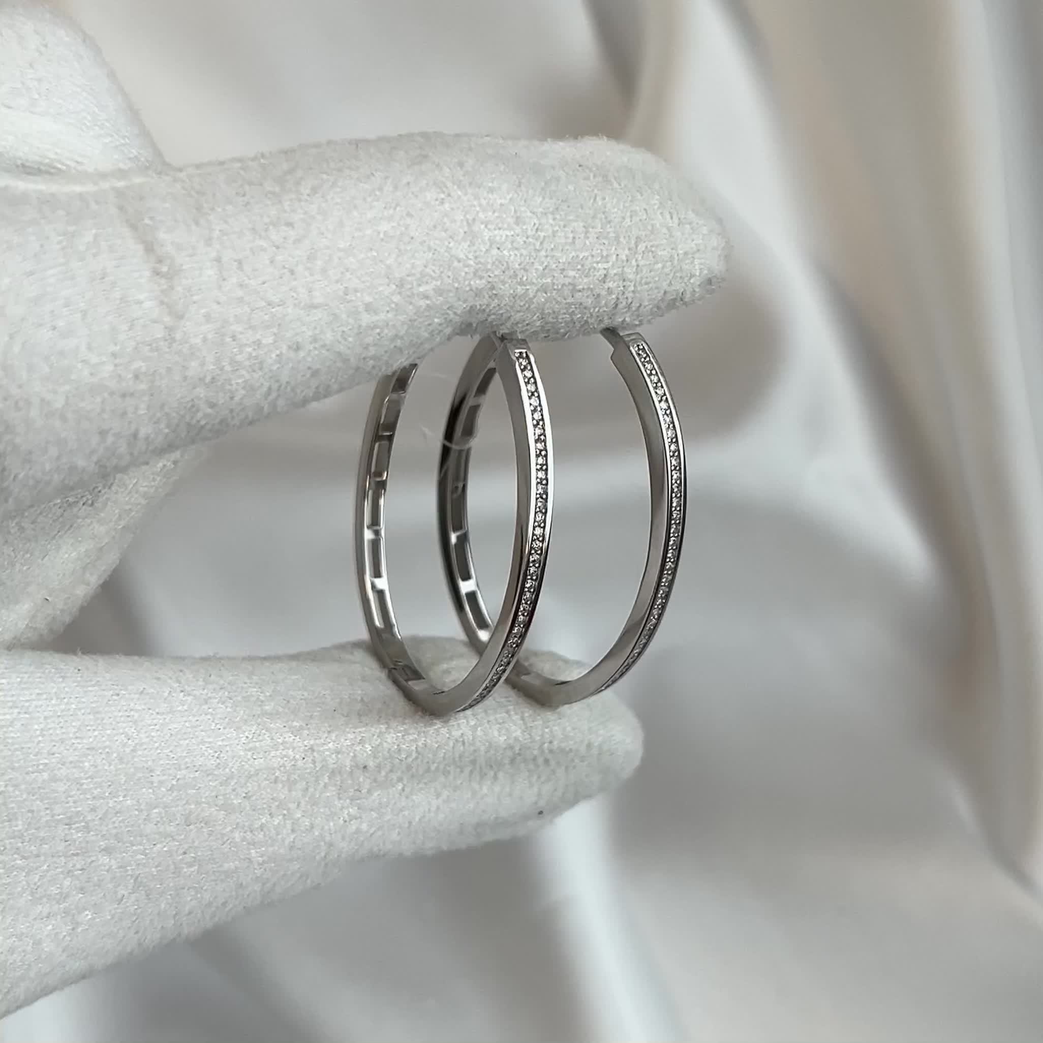 Серьги с бриллиантами из белого золота 585 пробы арт. 02-02668-03-001-07-03