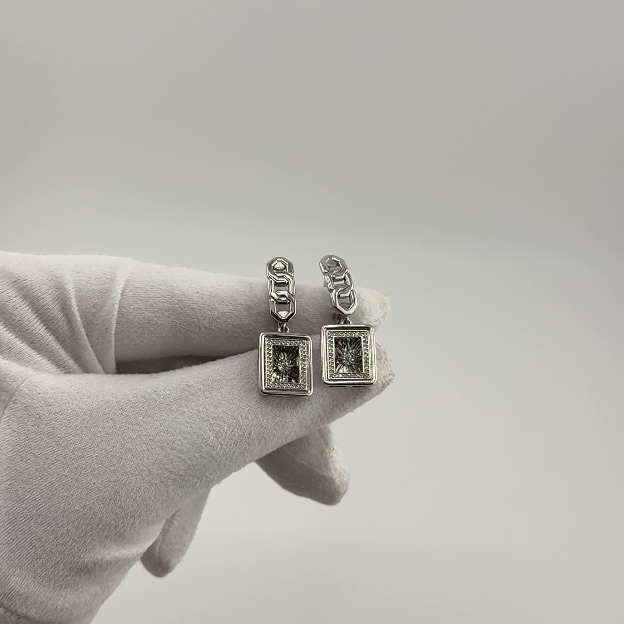 Серьги с танцующими бриллиантами из белого золота 585 пробы арт. 02-12-5996-31-00-1