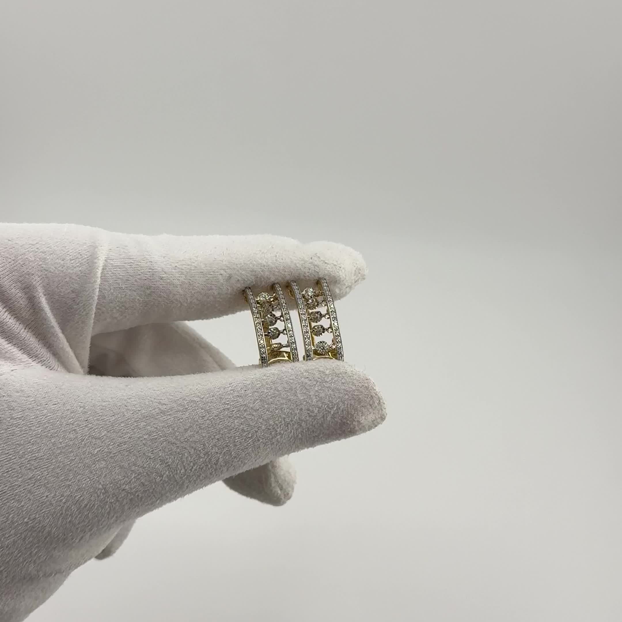 Серьги с танцующими бриллиантами из золота 585 пробы арт. 02-13-5872-31-00