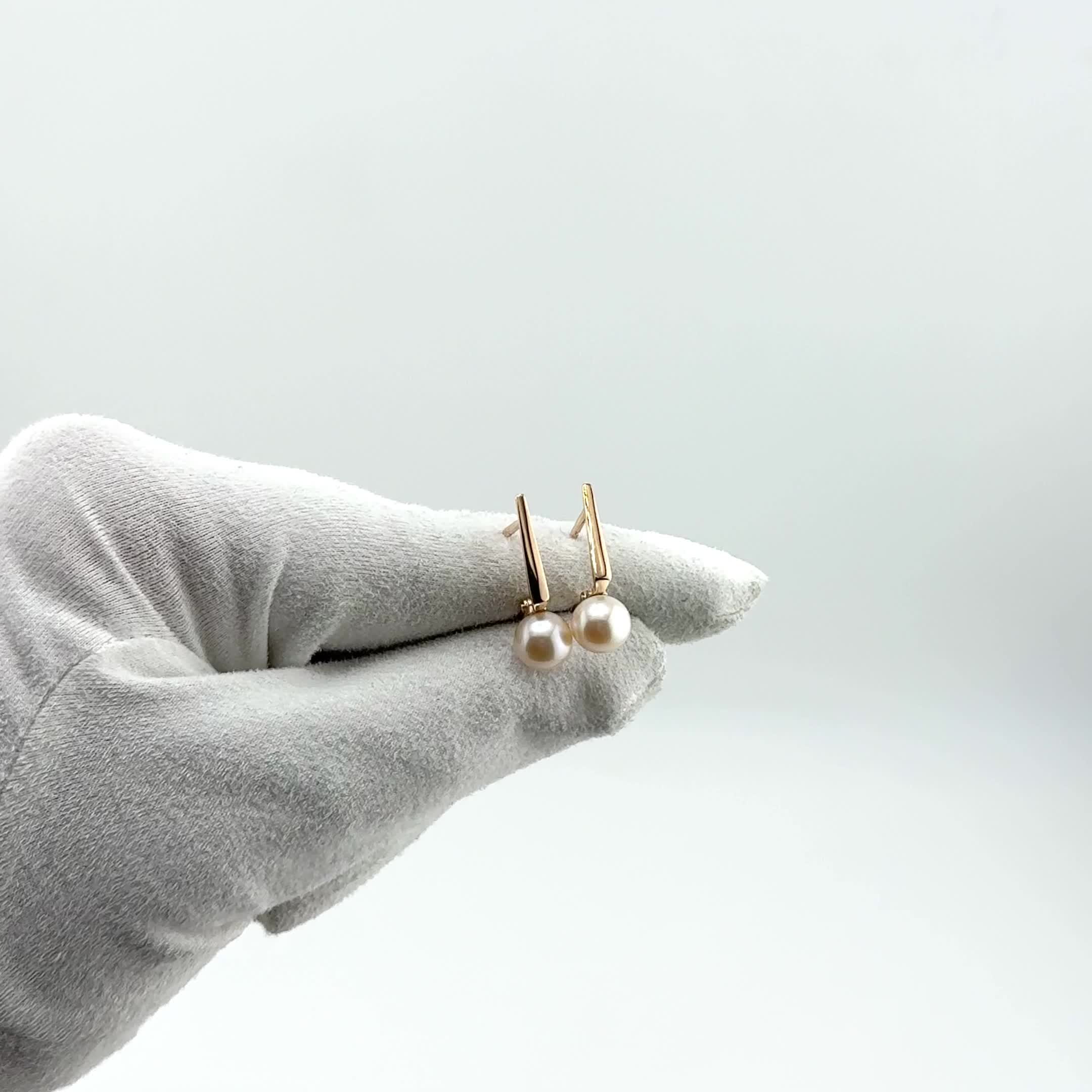 Серьги с жемчугом из золота 585 пробы арт. 02-2-744-0500-010