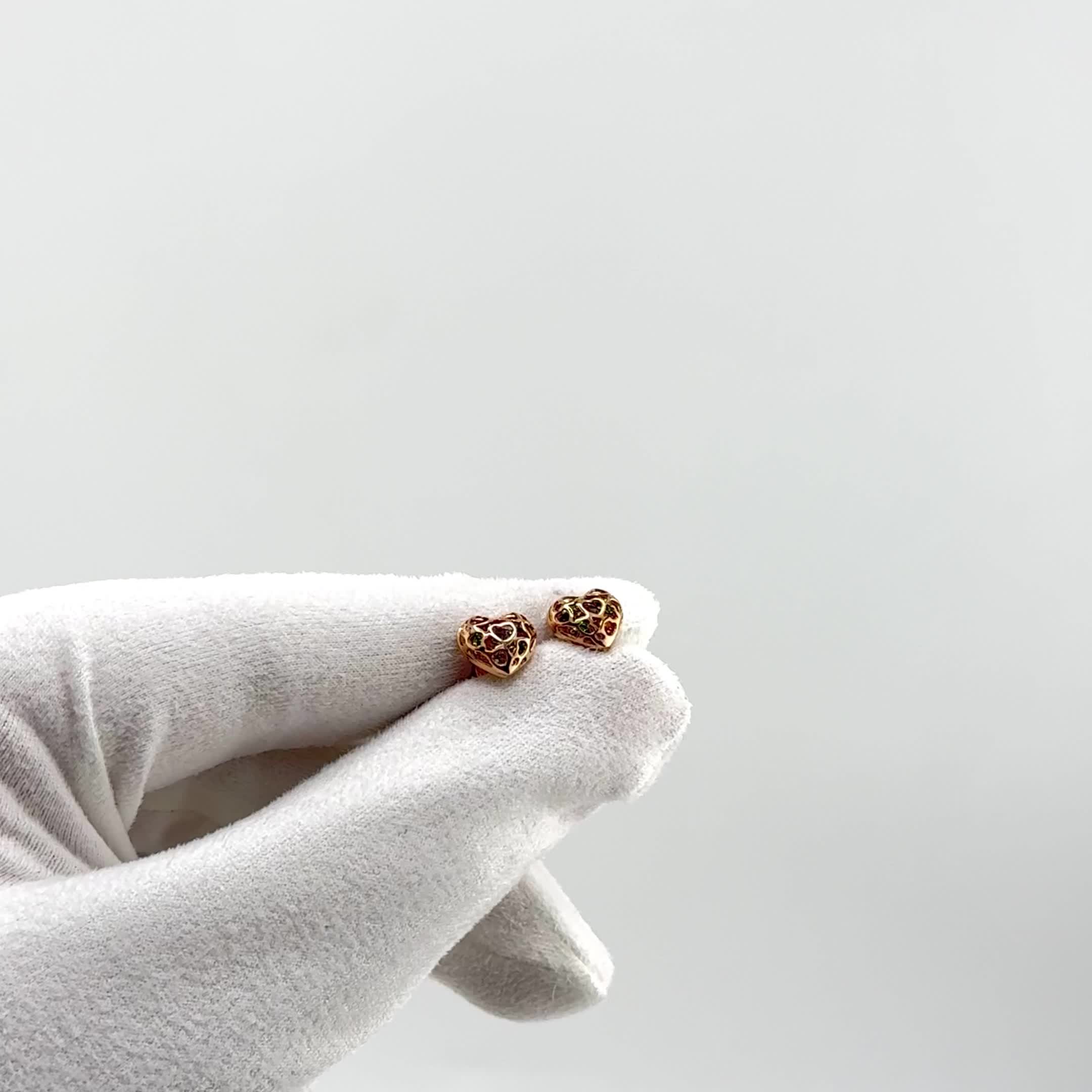 Серьги "Сердце" с миксом камней из золота 585 пробы арт. 02-4565-00-728-1110-57