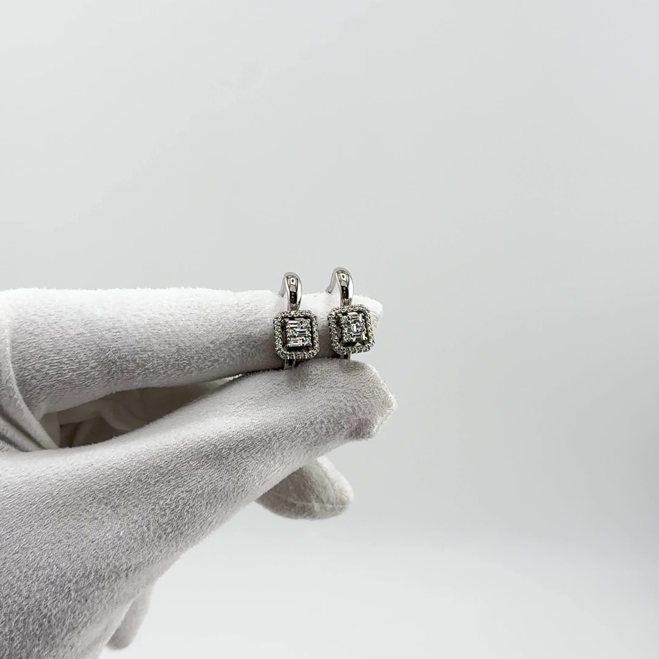 Серьги с бриллиантами из белого золота 585 пробы арт. 02-P0523-03-001-07-03
