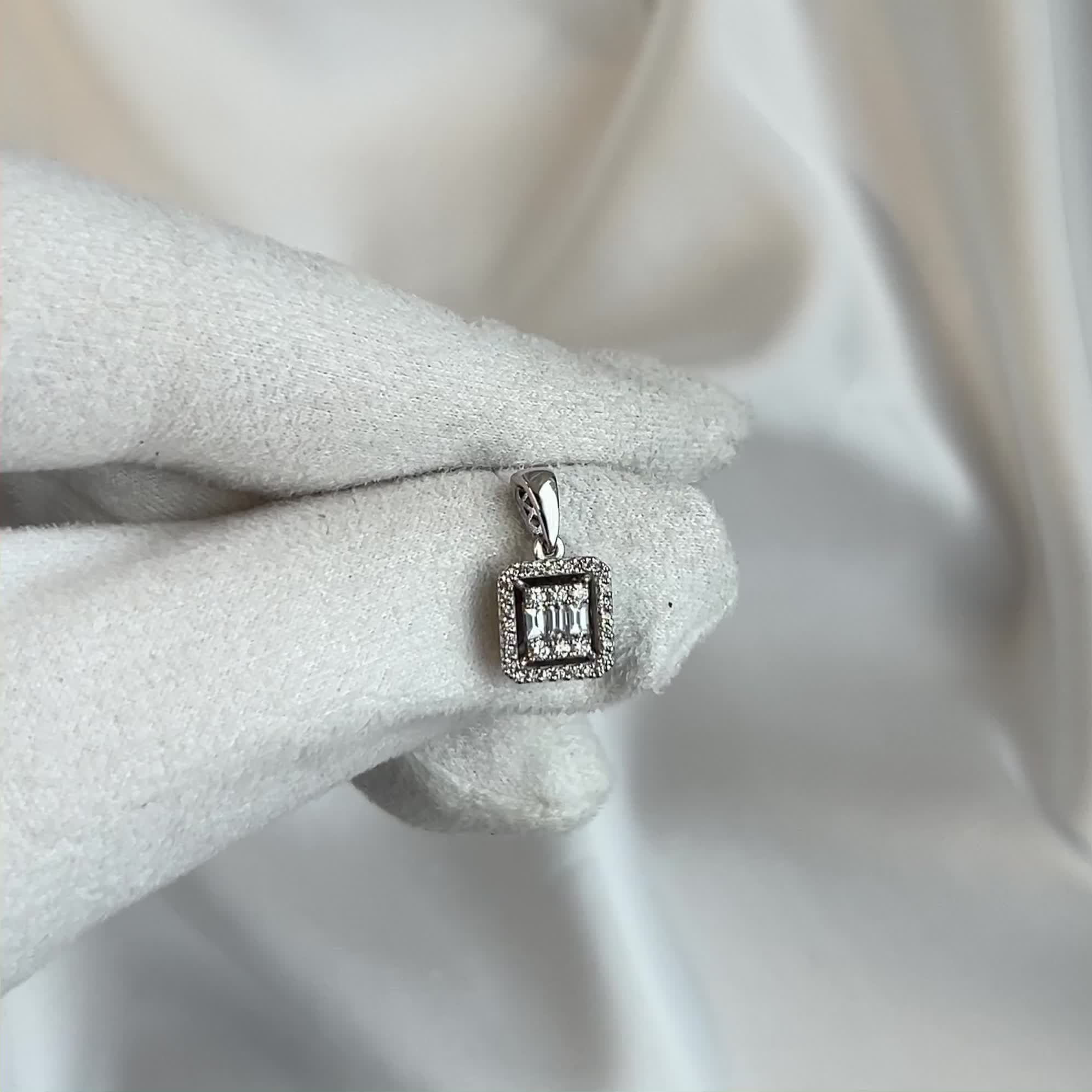 Подвеска с бриллиантами из белого золота 585 пробы арт. 03-01943-03-001-07-03