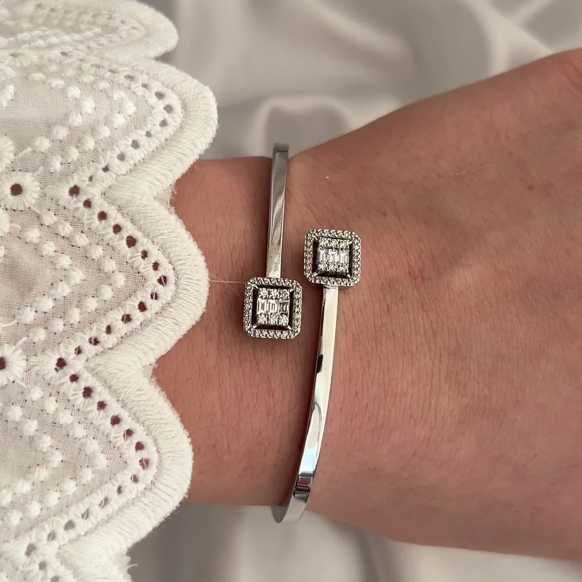 Браслет с бриллиантами из белого золота 585 пробы арт. 05-01943-03-001-07-03