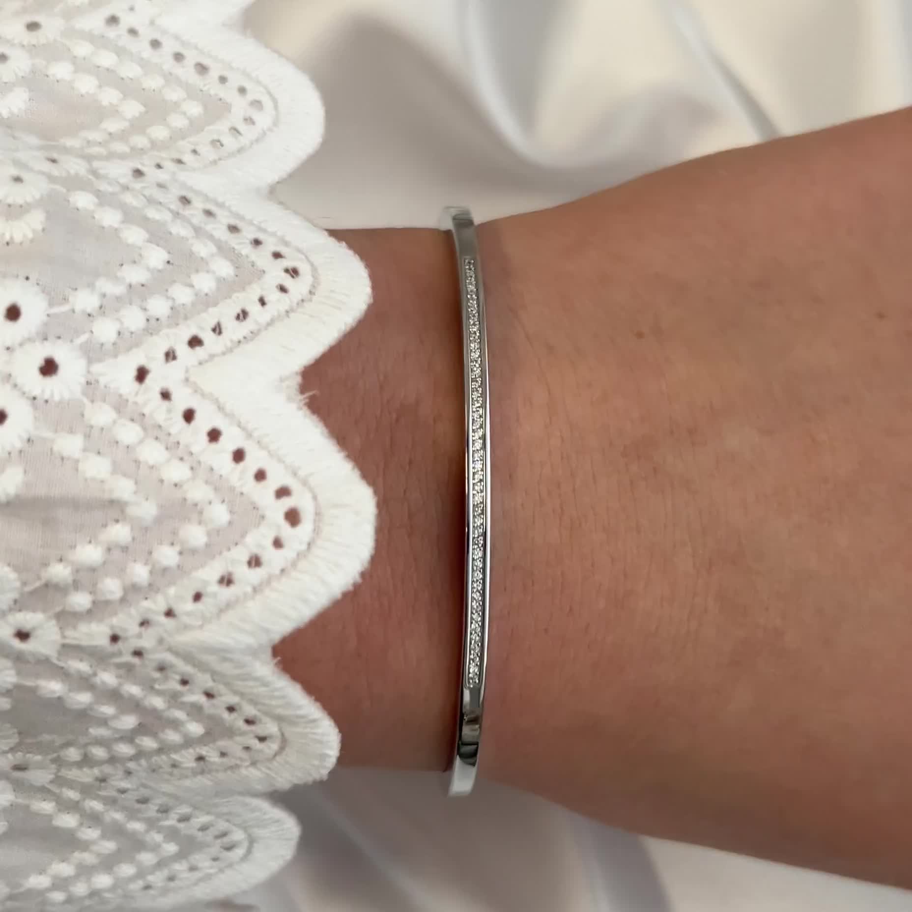 Браслет с бриллиантами из белого золота 585 пробы арт. 05-02828-03-001-07-03