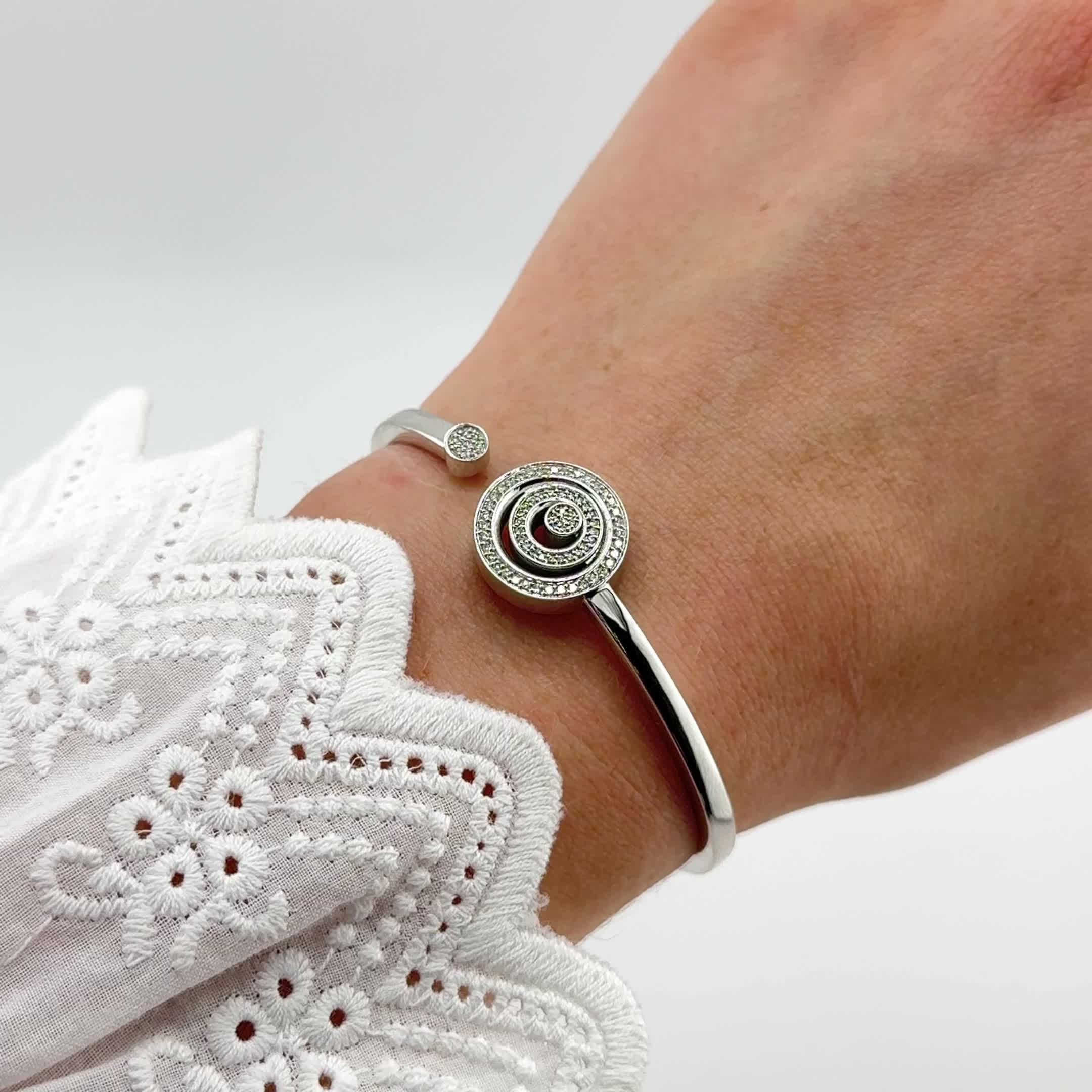 Браслет с бриллиантами из белого золота 585 пробы арт. 05-P0072-03-001-07-03