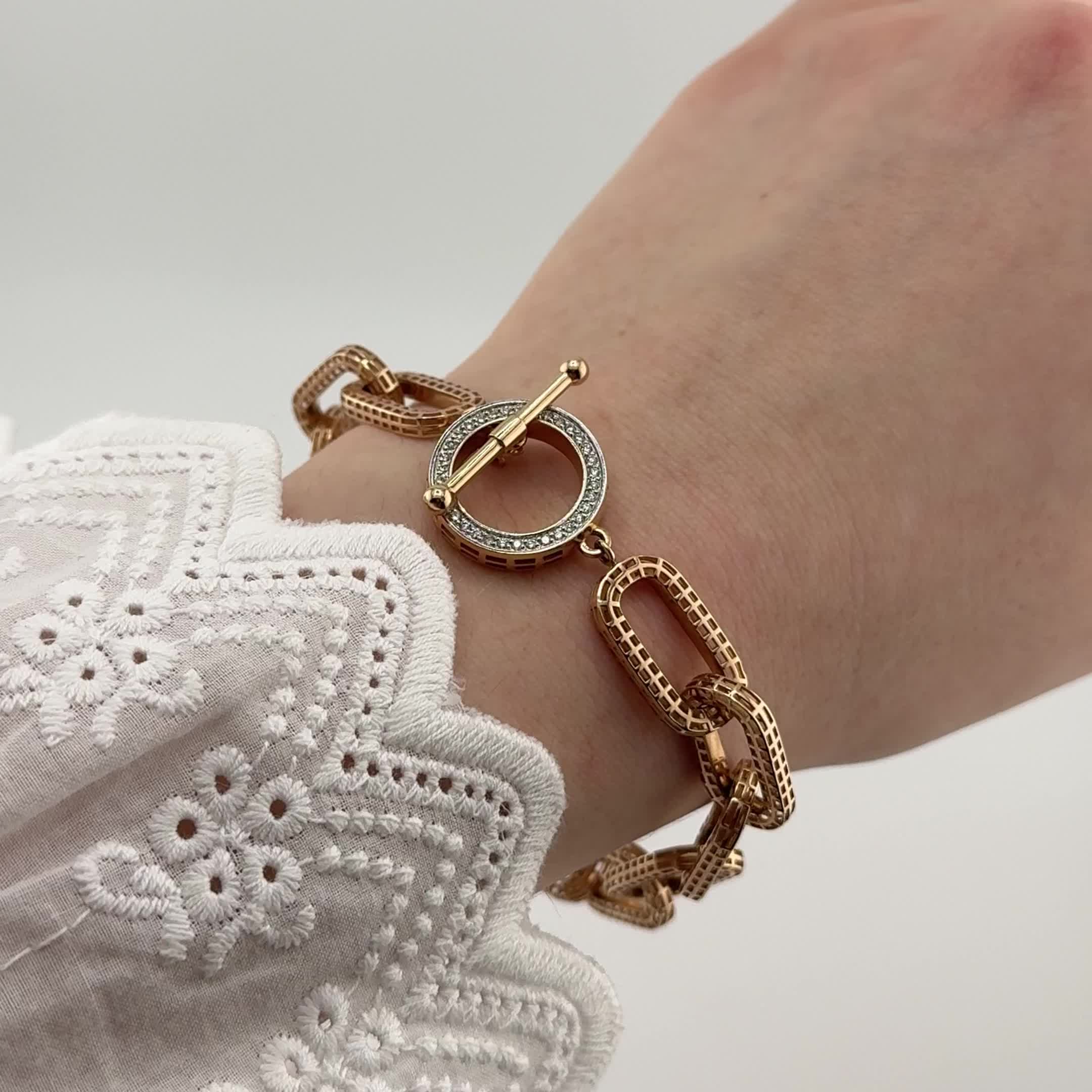 Браслет с бриллиантами из золота 585 пробы арт. 05-P0340-01-001-07-01