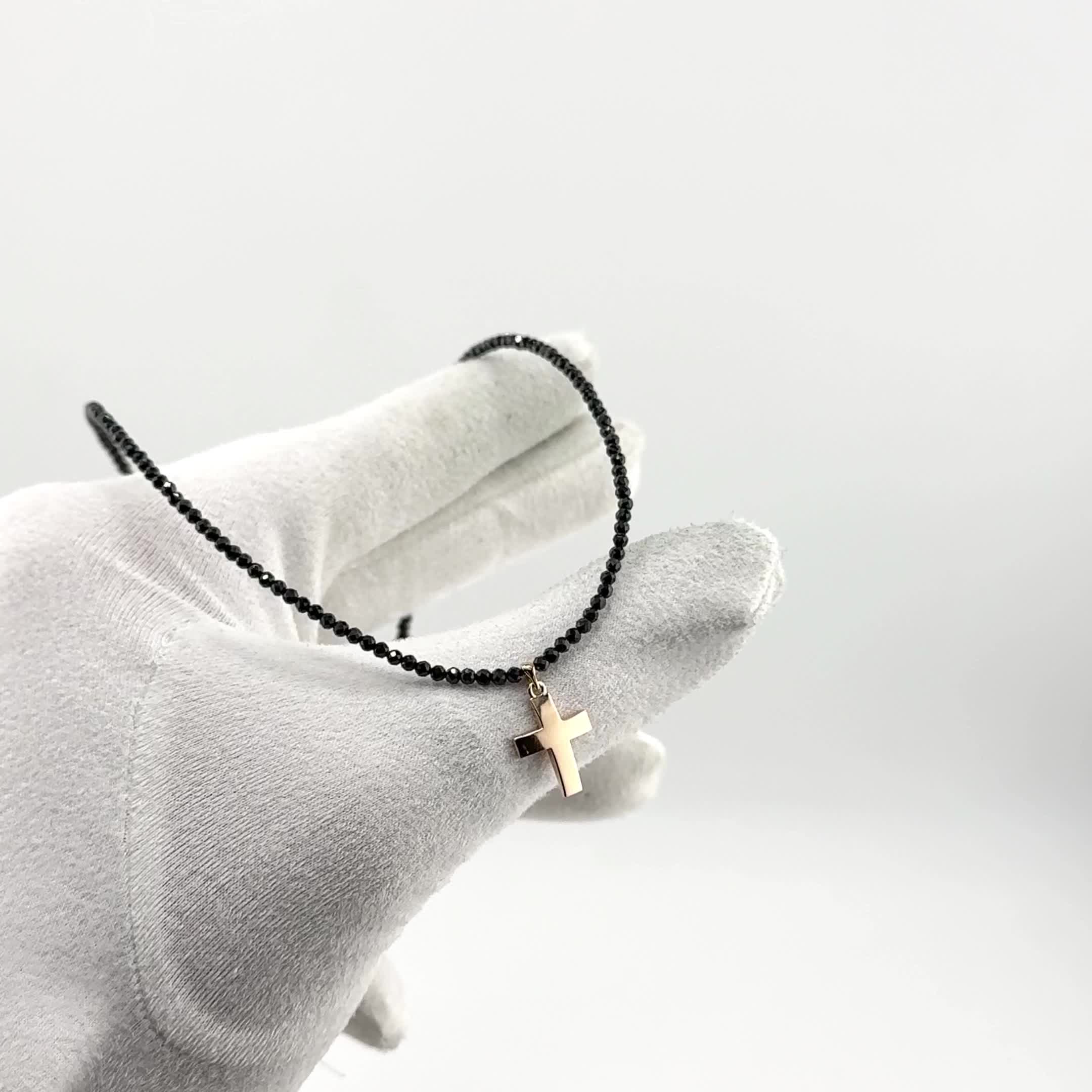 Колье "Крест" со шпинелью из золота 585 пробы арт. 06-1-121-7400-010