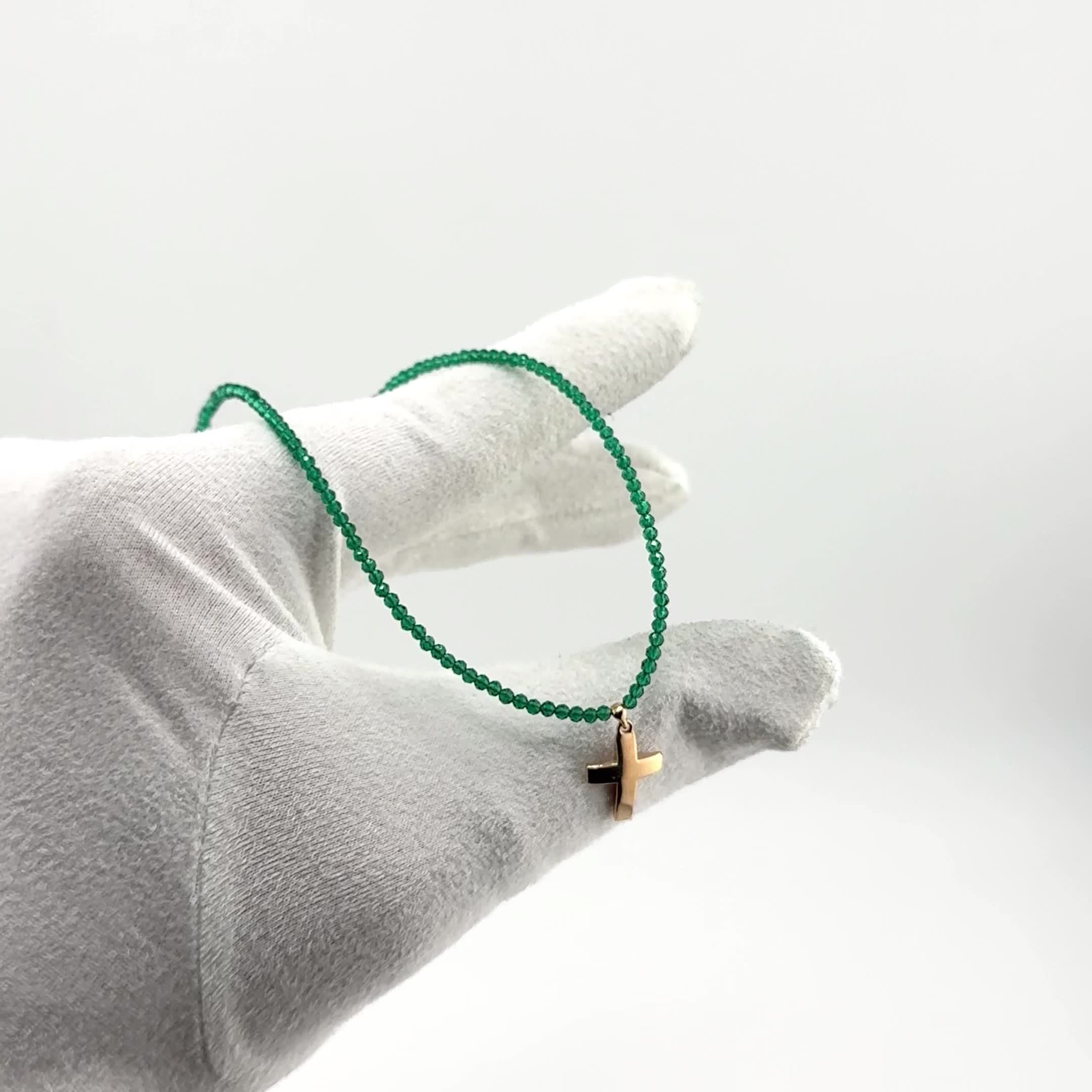 Колье "Крест" со шпинелью из золота 585 пробы арт. 06-1-121-7400-110