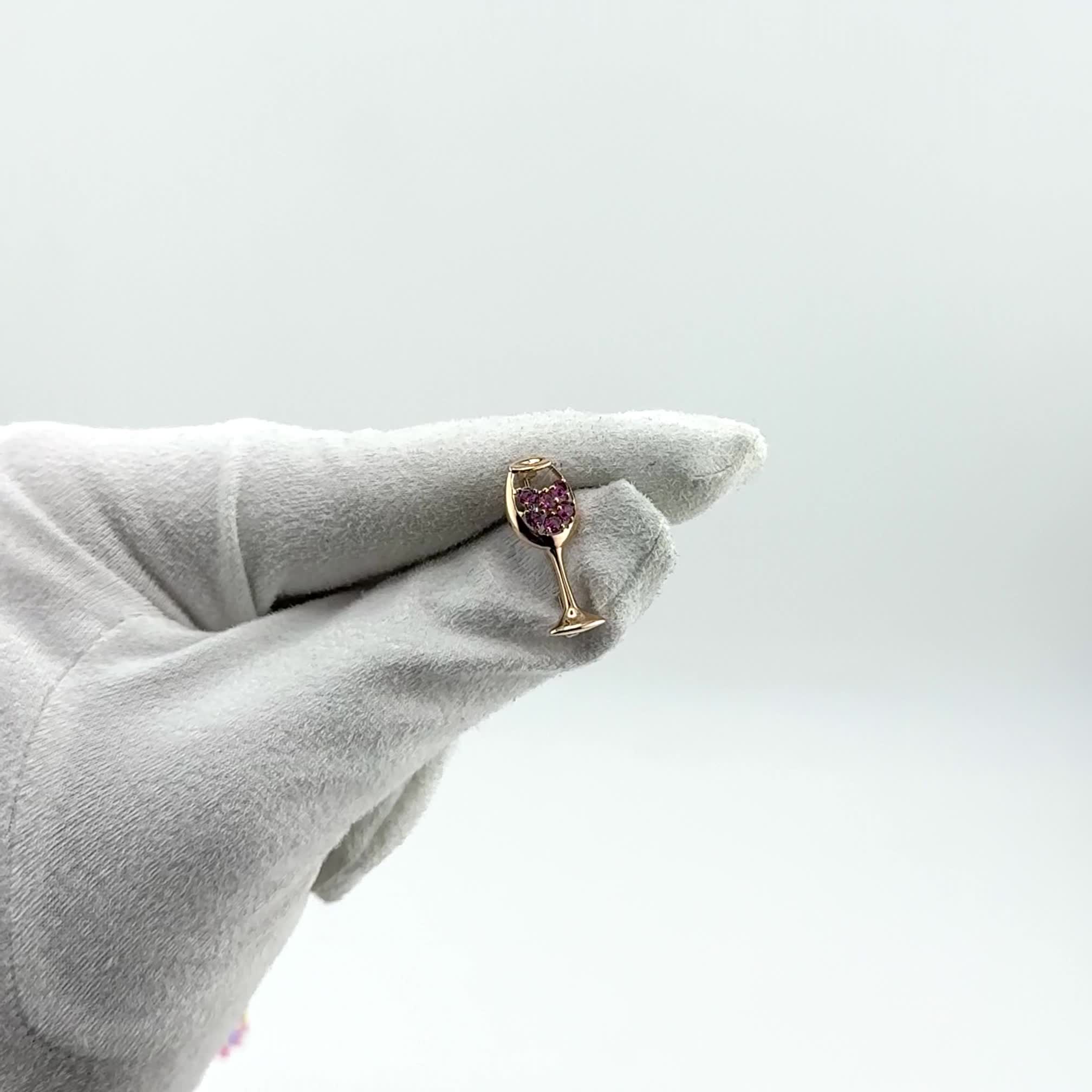 Брошь "Бокал" с родолитом из золота 585 пробы арт. 07-1-106-1200-010