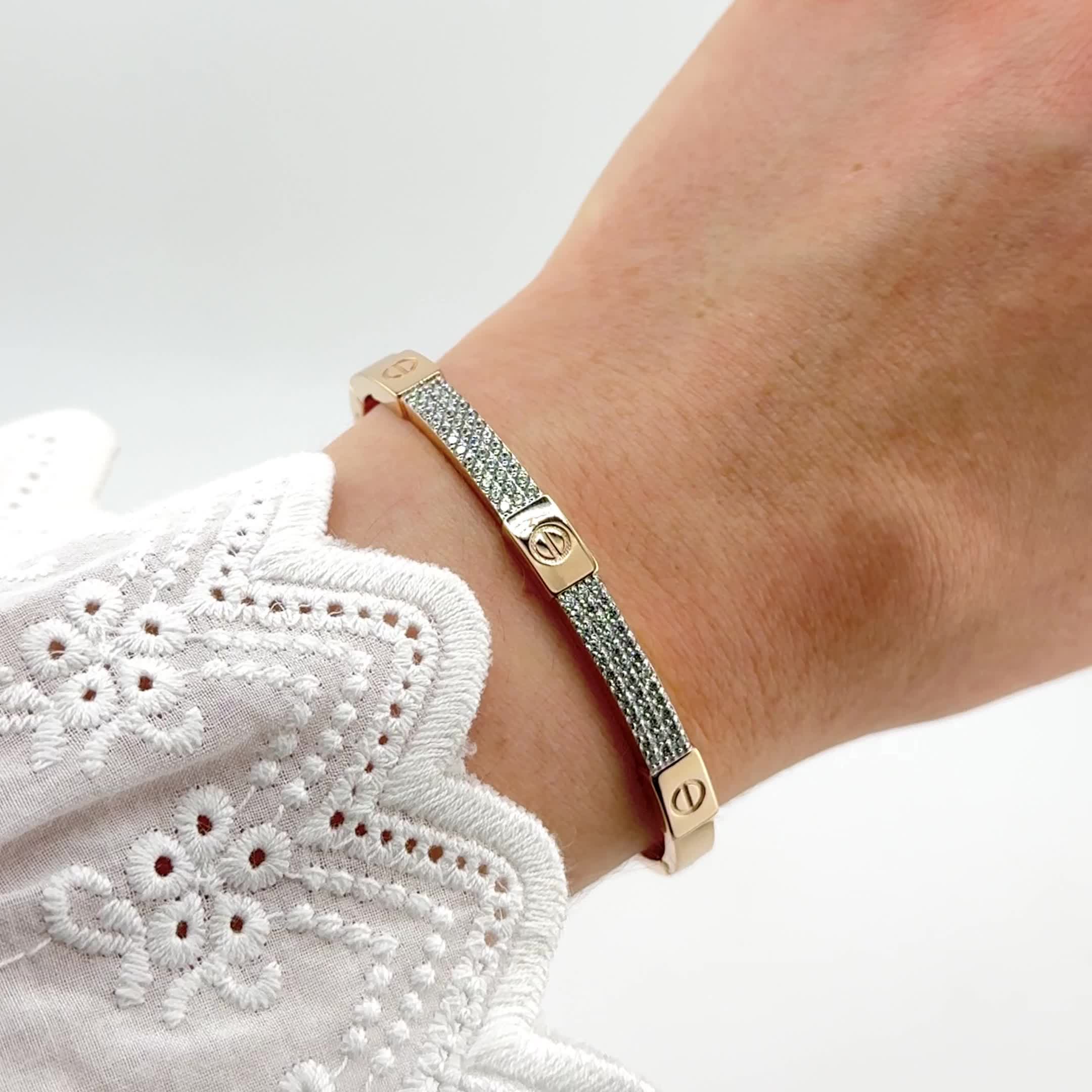 Браслет c фианитами из золота 585 пробы арт. 070046