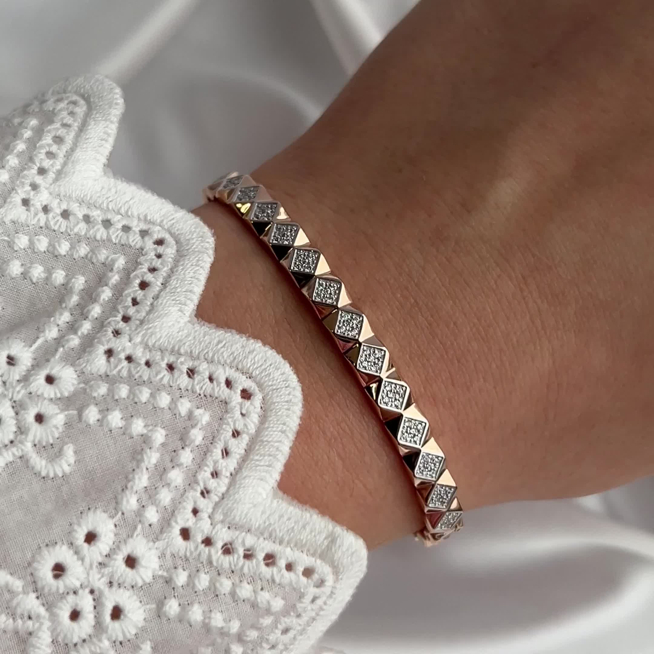 Браслет с фианитами из золота 585 пробы арт. 070409