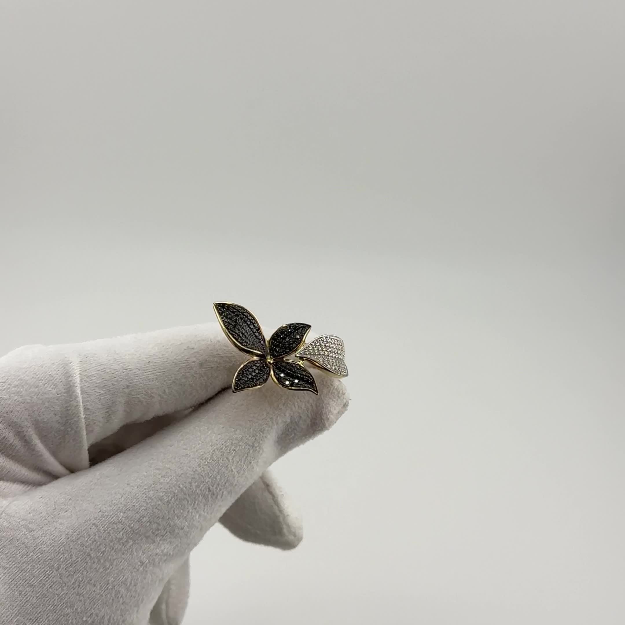 Кольцо с бриллиантами из желтого золота 585 пробы арт. 1-0444-315