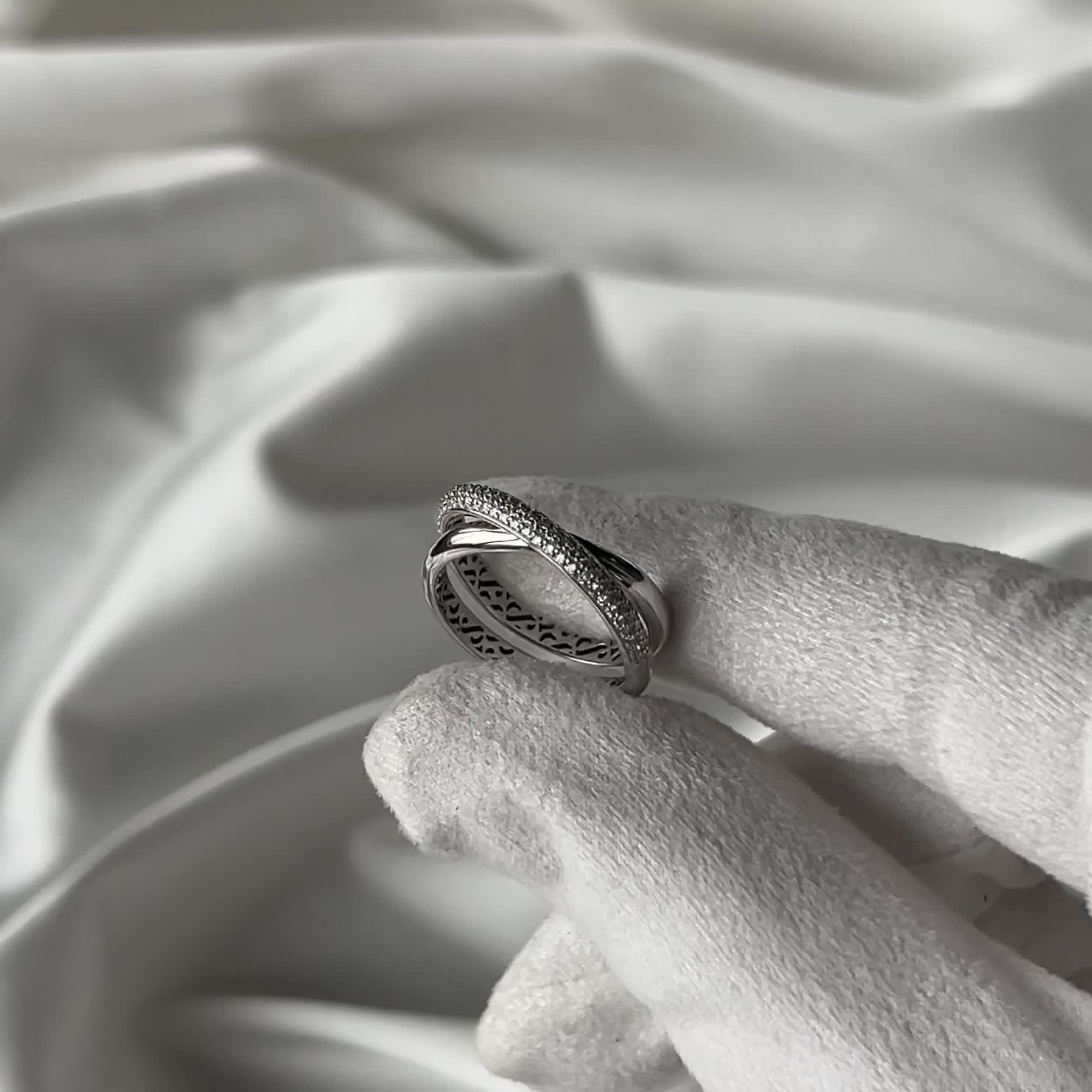 Кольцо с бриллиантами из белого золота 585 пробы  арт. 1-0663-201