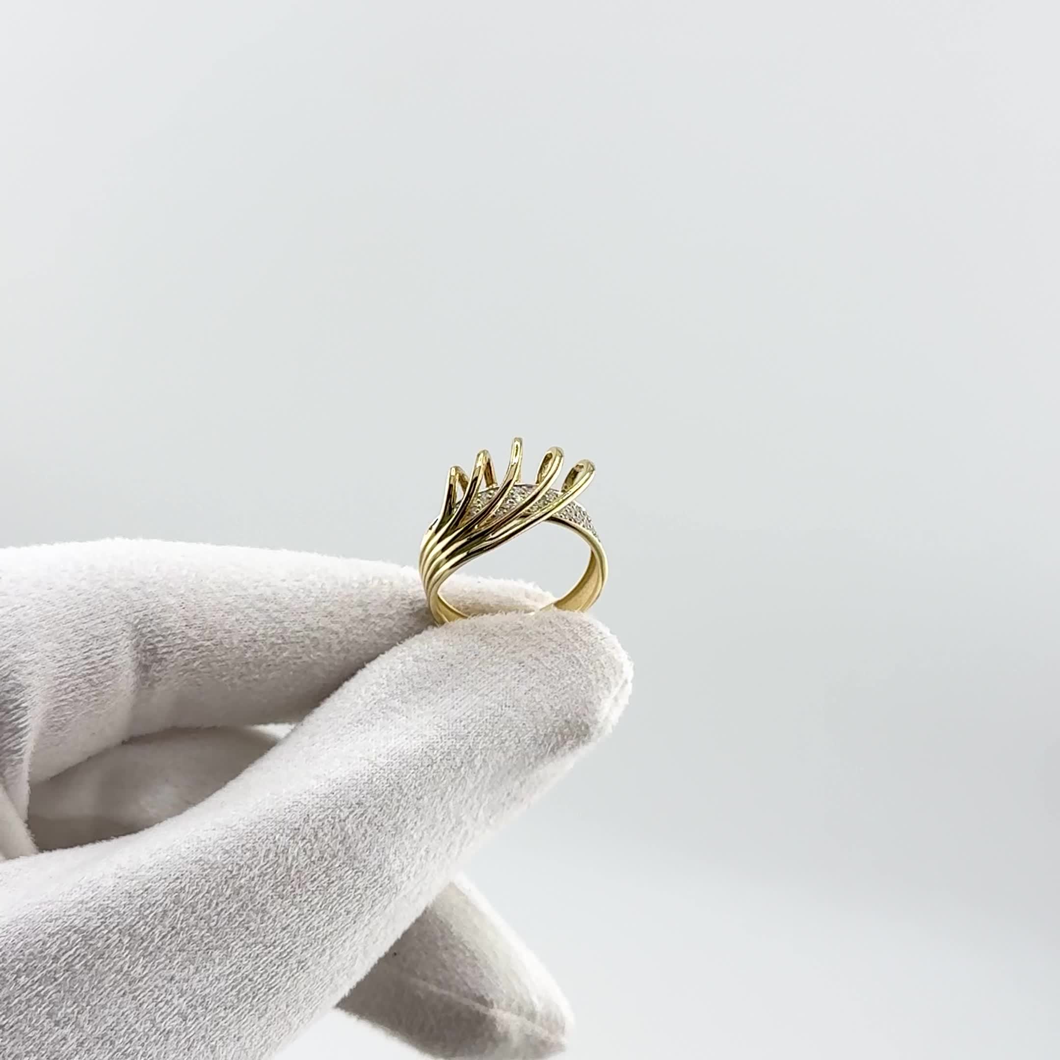 Кольцо с бриллиантами из желтого золота 585 пробы арт. 1-0980-301