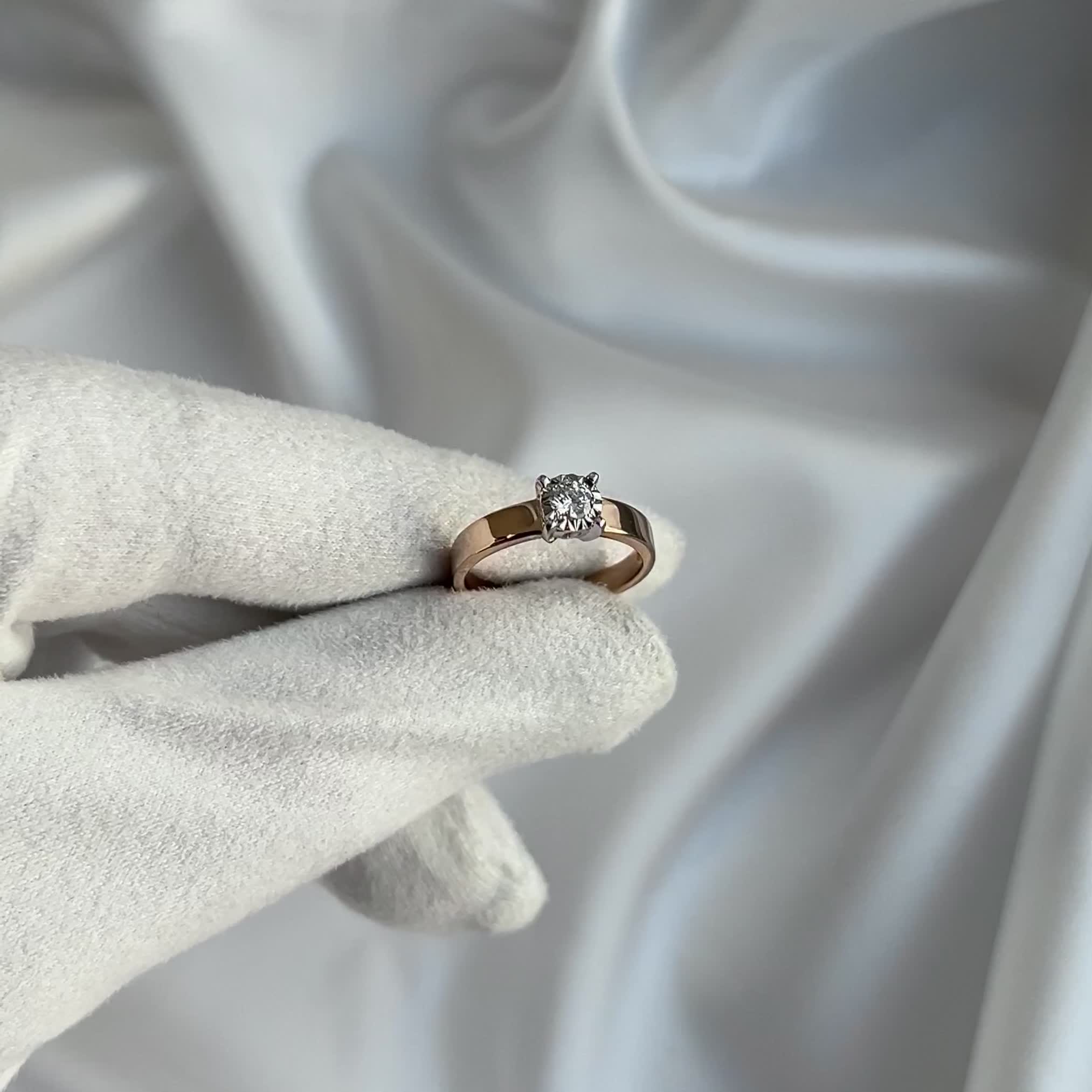 Кольцо с бриллиантом из золота 585 пробы арт. 1-11-0800-101