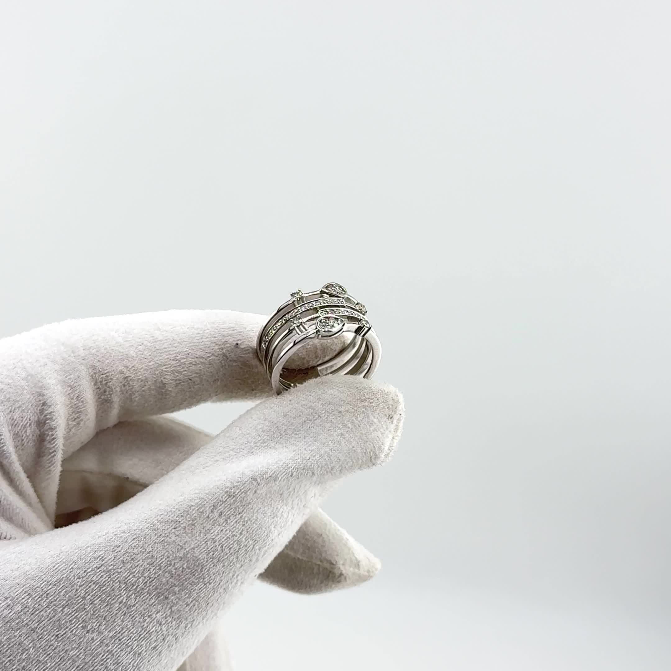 Кольцо с бриллиантами из белого золота 585 пробы арт. 1-11-1332-201